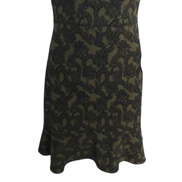 BANANA REPUBLIC FACTORY Dress, 4, Olive Floral, Ruffle hem, Short sleeve - Picture 7 of 15
